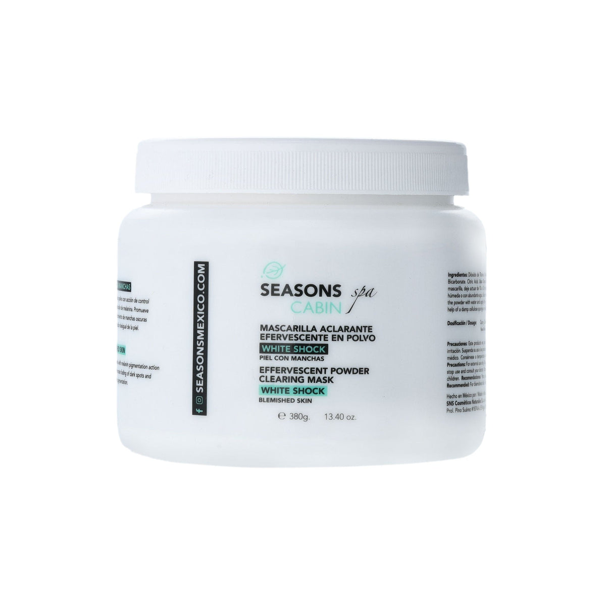 🎁 Mascarilla Aclarante Efervescente en Polvo White Shock  380 gr.