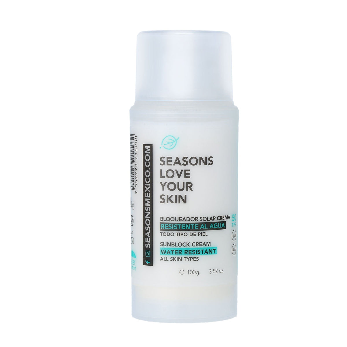 🎁 Bloqueador Solar Crema Resistente al Agua FPS 50 100 gr.