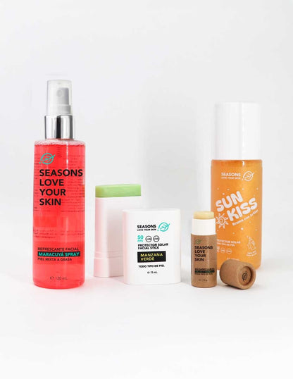 Kit Spring Break FPS 50: Protección Solar, Brillo y Frescura (5 piezas)