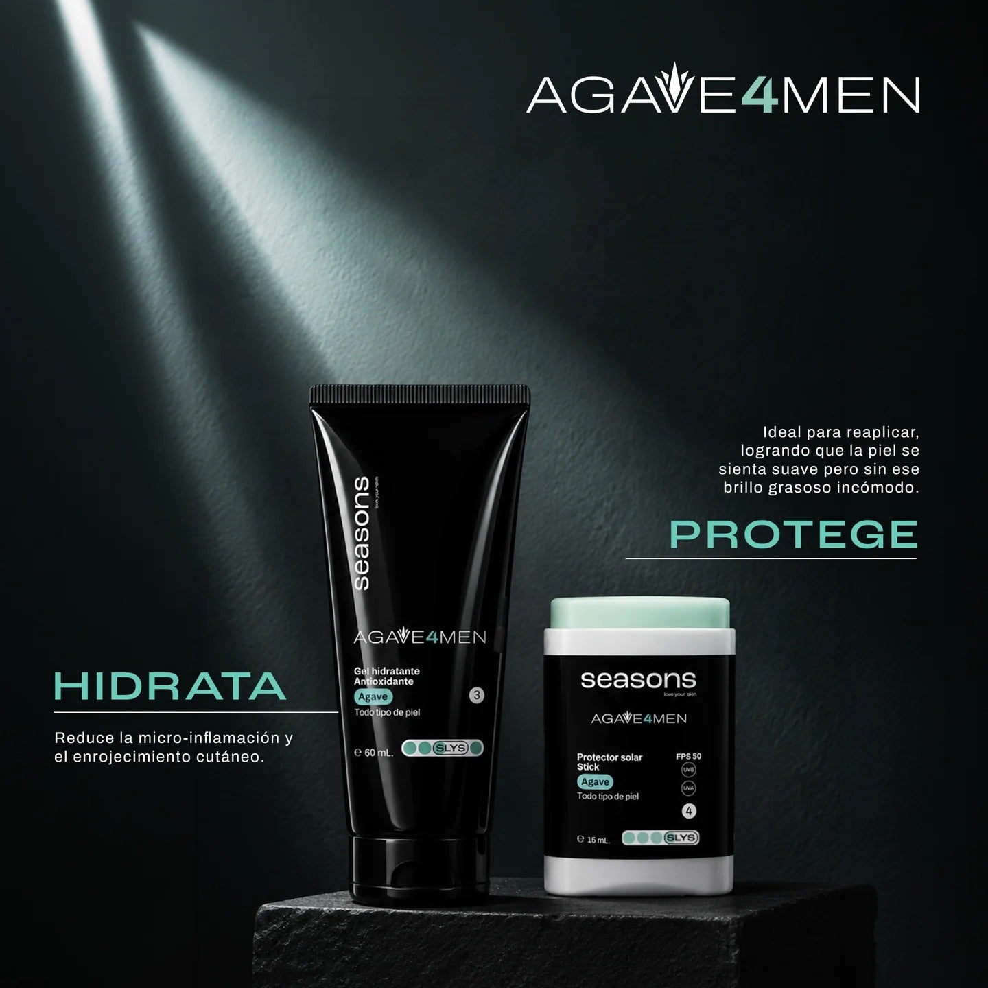 Kit Agave 4 Men: Rutina Completa de Hidratación y Protección FPS 50