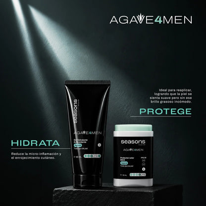 Kit Agave 4 Men: Rutina Completa de Hidratación y Protección FPS 50