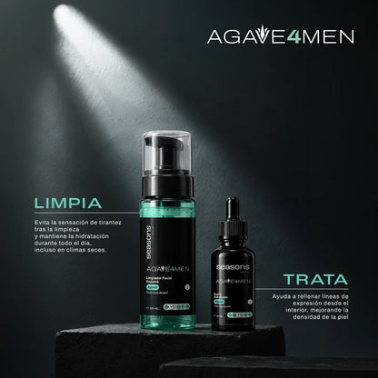 Kit Agave 4 Men: Rutina Completa de Hidratación y Protección FPS 50